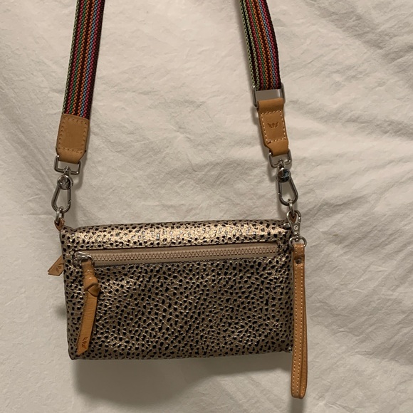 Consuela Wesley Uptown Crossbody Metallic Gold and Black Wristlet EUC - Picture 10 of 13